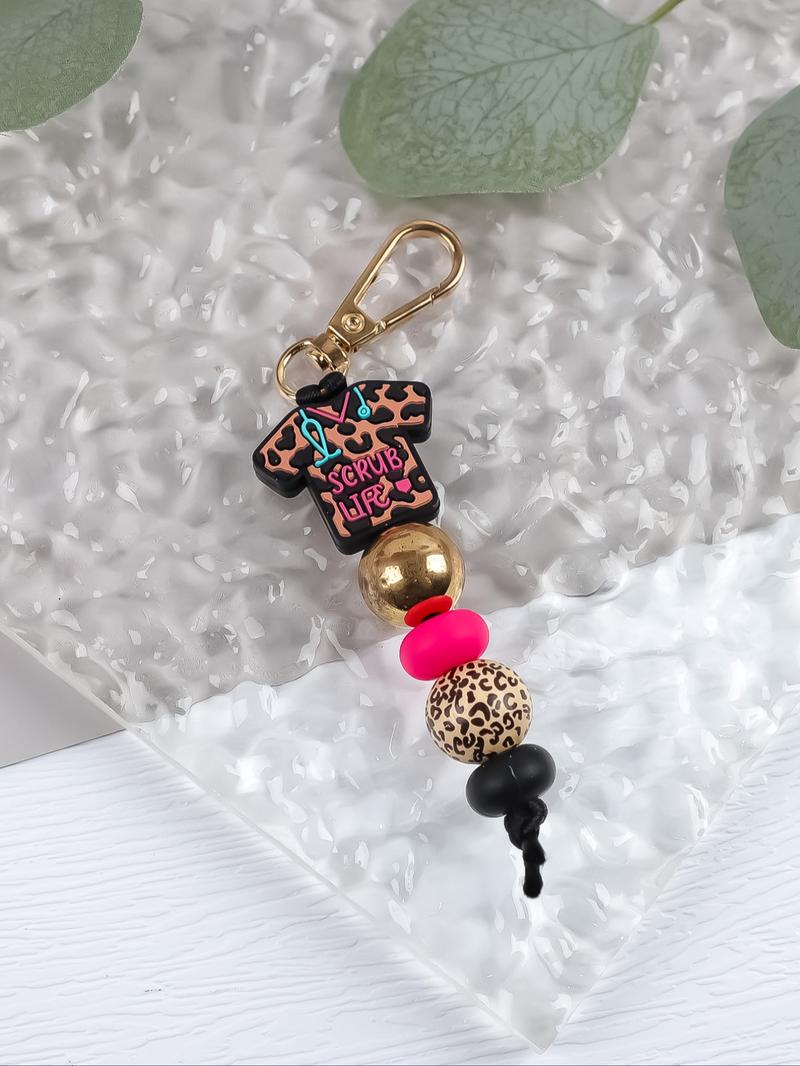 Cute Beaded Design Keychain, Novelty Keychain for Women & Men, Fashion Accessories for Daily Bag, Key Decor, Thoughtful Gifts for Healthcare Workers, Handmade Keychain