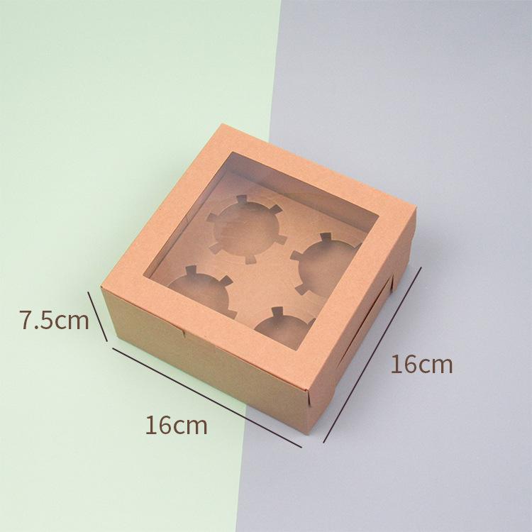 20/15/10/5/1pcs 4/6 Pack Clear Window Muffin Boxes, Kraft Paper Cupcake Containers for Bakery Desserts.needoh.paper plates