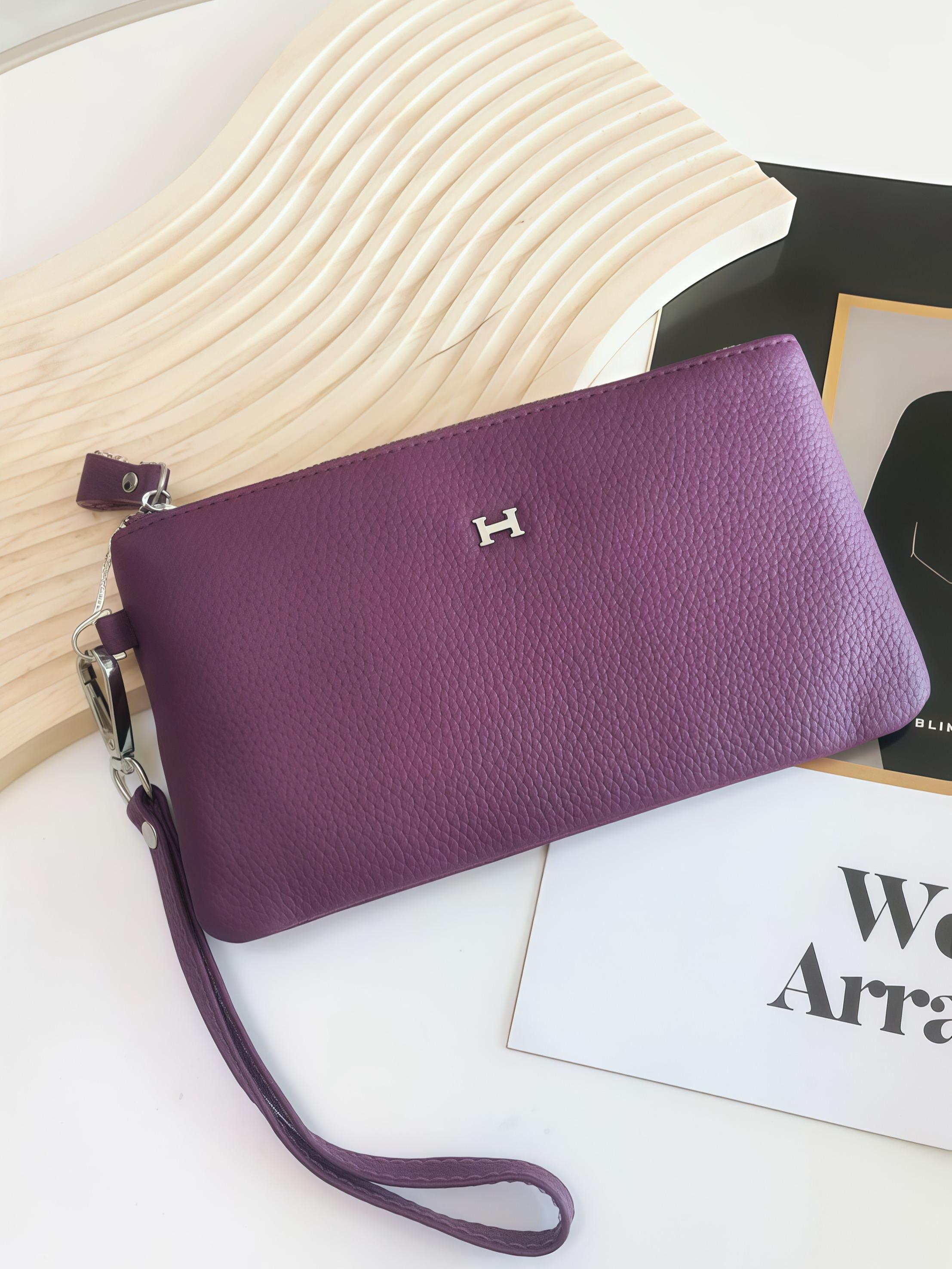 Women's Leather Handbag, Small Luxury Clutch Bag, Elegant Phone Holder Purse, New High-End Storage Design, Stylish Grip Handle