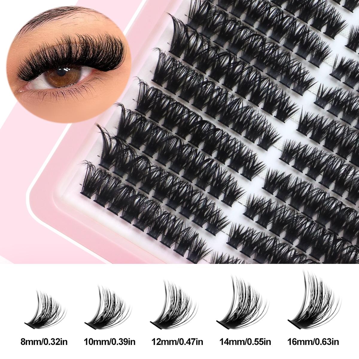 80D False Lashes, Single Cluster, D Curl, Mixed Lengths, Odorless, Easy to Apply, Ideal for Home Makeup, Perfect for Parties