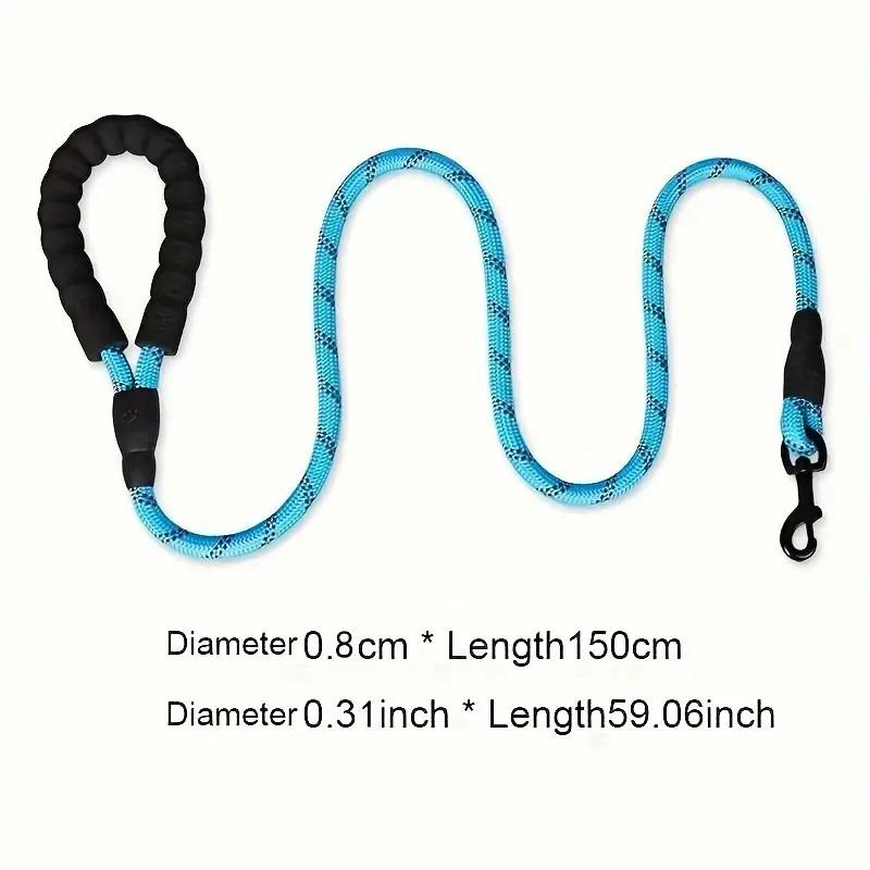 Dog Training Leash with Striped Pattern, Durable Polyamide Material, Padded Handle, Shock Absorption, Suitable for Small Medium Large Dogs