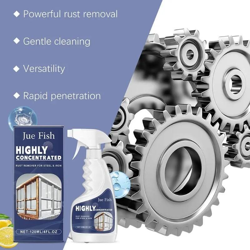 120ml Powerful Rust Remover Spray Fast Acting Rust Dissolver & Anti-Rust Coating for Metal, Car Tools Multi-Surface Cleaner