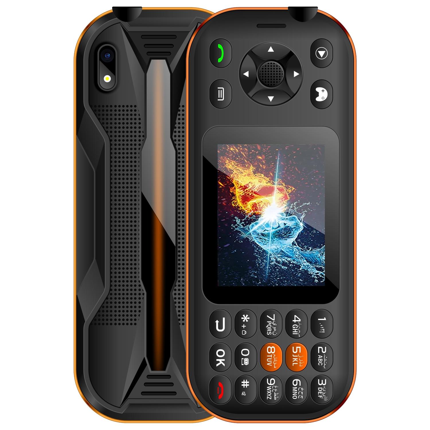 FUFFI Game Phone comes with 200 classic games pre-installed. It features a 2.8-inch screen, a 2500mAh battery, 2G network, dual SIM dual standby, a metal integrated frame, and an ultra-bright flashlight. It is a multi-functional game phone.