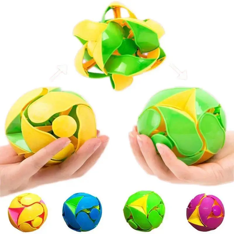 1Pc Funny Hand Color Ball Toy Creative Hand Thrown Magic Ball Decompression Toy for Kids Adults Gift Boy No Battery Required
