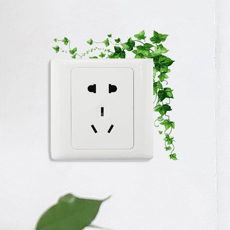 Bohemian Vine Leaf Wall Switch Stickers, Removable Self-Adhesive PVC Sticker, Easy Application, Home Decor, Interior Design
