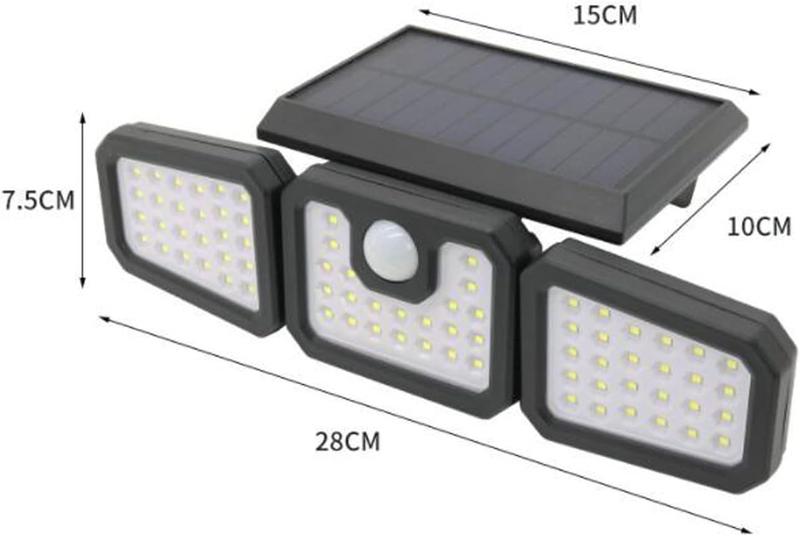 Solar Flood Lights Outdoor, Motion Sensor Lights, 3 Adjustable Heads Security Lights, IP65 Waterproof, with Remote Control 180° Wide Lighting Angle Solar Powered Lights for Patio Yard Garage Entryways Porch,TikTokShopBlackFriday
