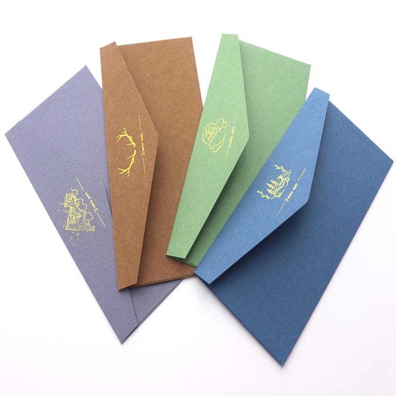 5pcs/package 230g Colorful Envelopes, Gold Foil Envelopes, Cash Envelopes, Gift Envelopes, Kraft Paper Envelopes, Vintage Envelopes, Customizable