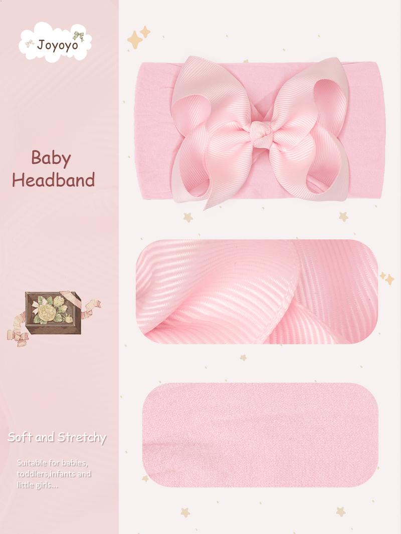 20 Pack Baby Hair Bows, 4 inch Butterfly Knot Headbands, High Elastic Soft Hair Accessories for Newborns & Toddlers, Cute Infant Shower Gifts, Elastic Hair Accessory