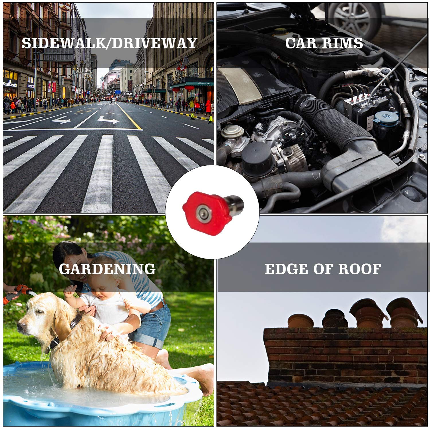 Pressure Washer Extension Wand, 10 Pack Power Washer Lance with 5 Atomization Nozzle Tips,1 Gutter Cleaner Attachment Curved Rod, 1/4" Quick Connect, 4000 PSI Brass Stainless Steel