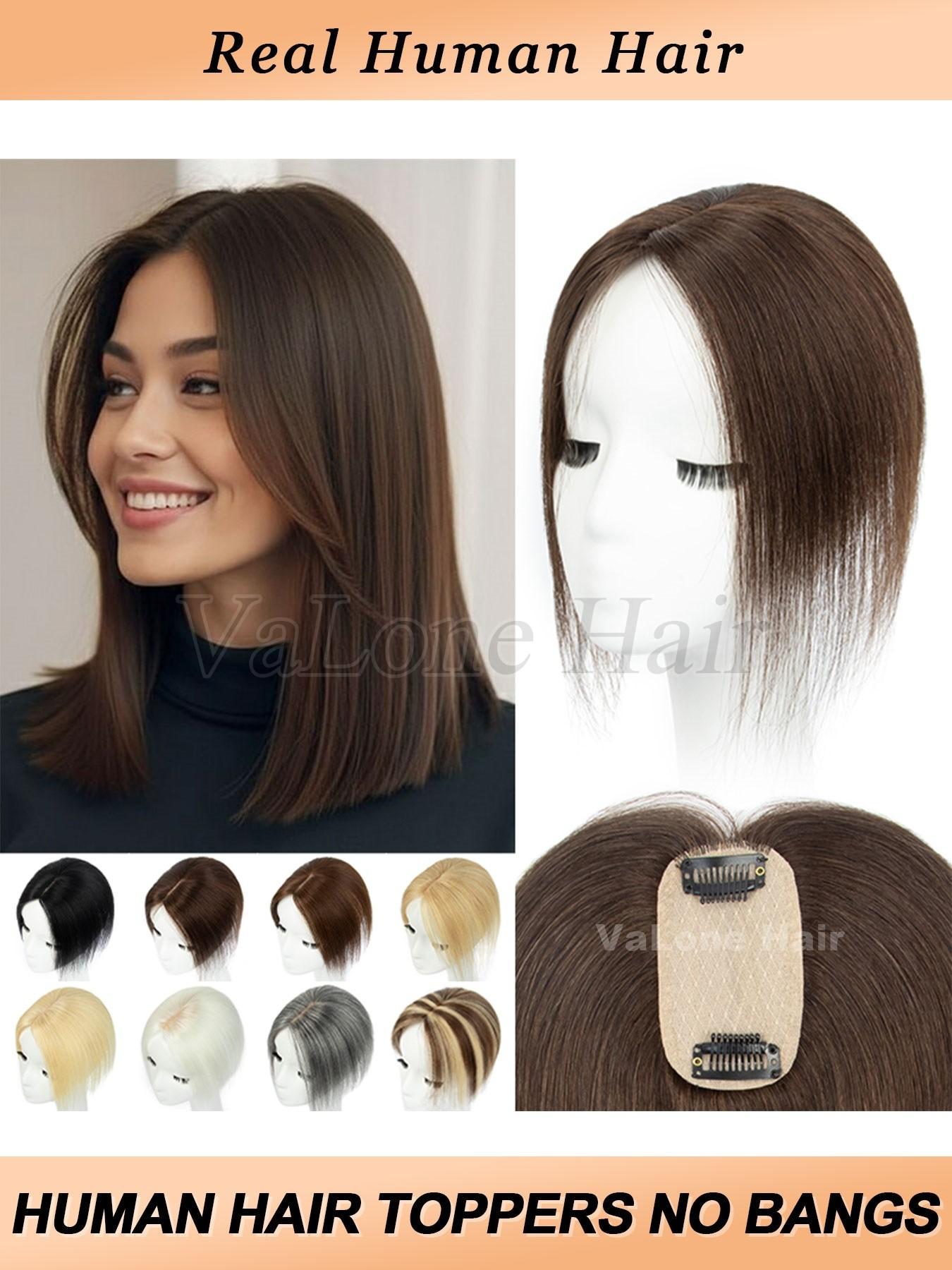 Real Human Hair Straight Toppers Extensions without bang for  display picture 1