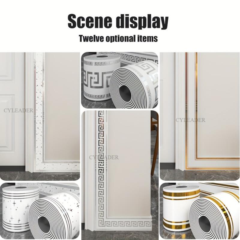 1 Roll Imitation Brick Panel Marble Backsplash Wallpaper European Marble Pattern PVC Material 197×3.94 Inches Thick Self-Adhesive Waterproof DIY Decoration for Bedroom Kitchen Bathroom