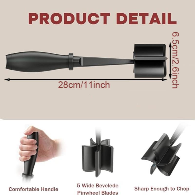 Manual Meat Chopper, 3 Counts Heat Resistant Meat Masher for Hamburger Meat Ground Beef, Multifunctional Vegetable Chopper for Kitchen, Chicken Breast Shredder