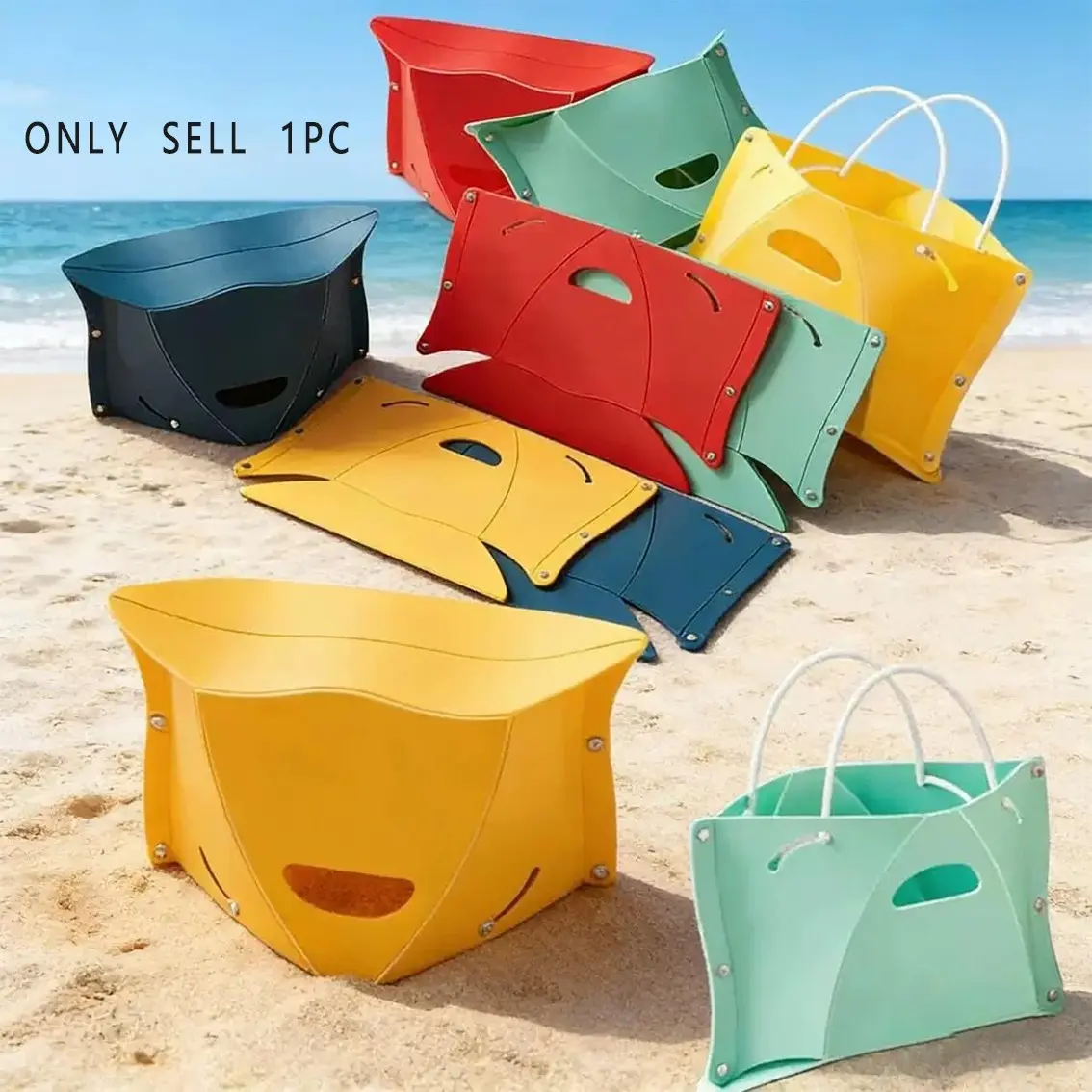 Portable Folding Card Bench Storage Basket, Foldable Bench, Portable Bench, Extendable Bench, Handheld Basket for Outdoor Activities, Camping Gear