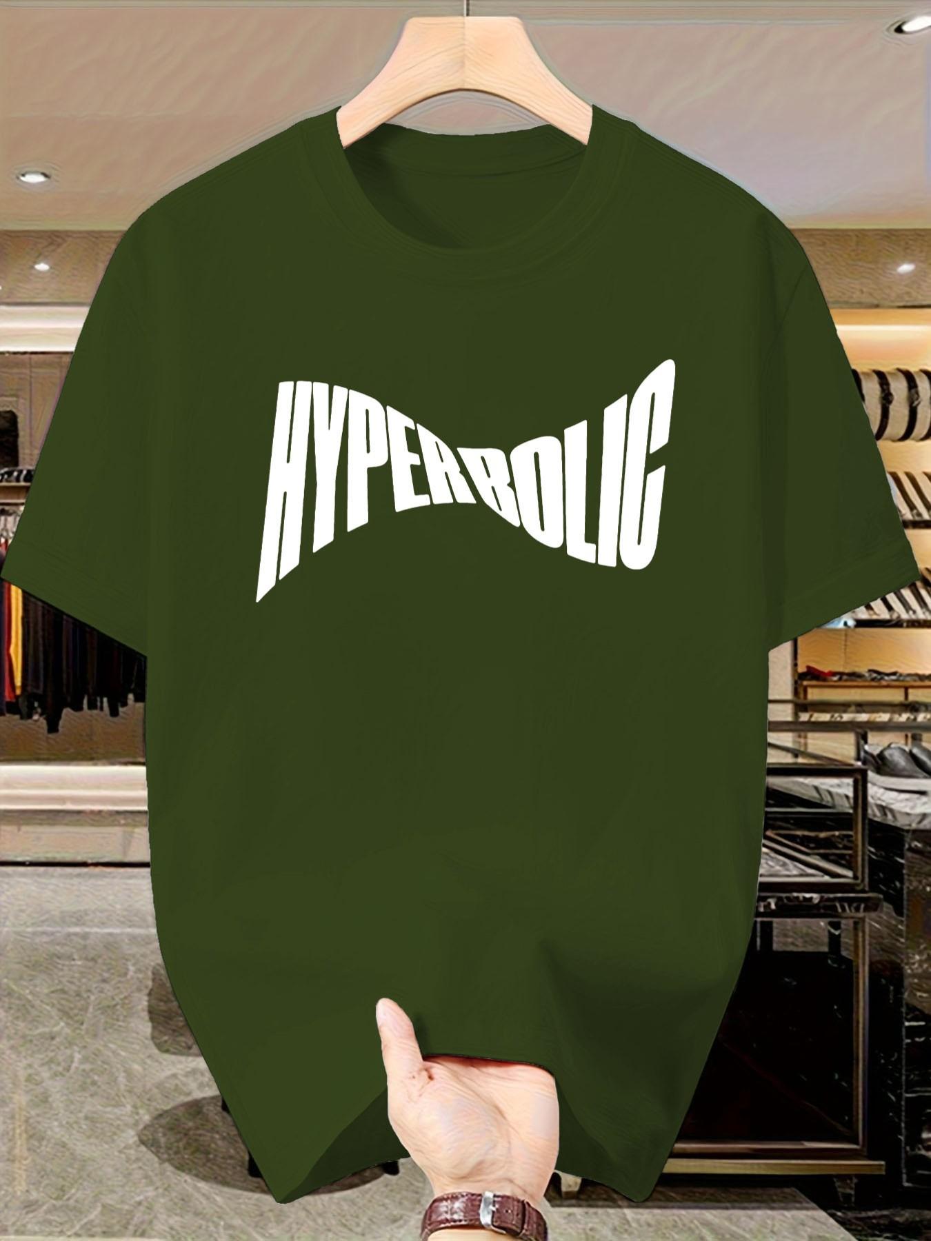 Men's Casual Short Sleeve T-Shirt, Bold Letter Print Street Style, Summer Cotton Top, Slim-Fitting, Trendy and Versatile