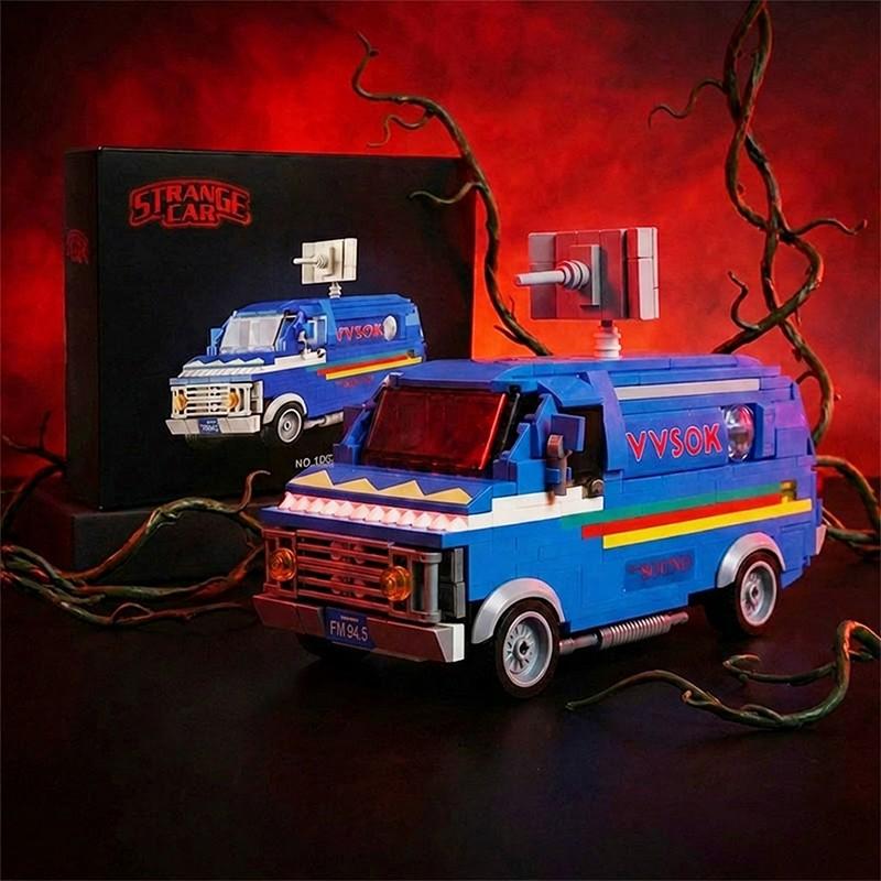 Upside Down World 80s Strange TV Sci-Fi Vehicle Building Blocks Toys Car Retro Van Mystery Town Bricks Model Set Gifts for Adult Kids