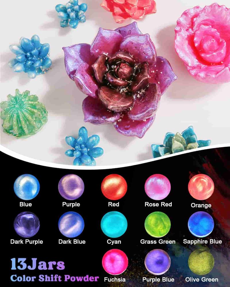 60 Colors Mica Powder, Natural Pearlescent Pigment Powder for Epoxy Resin/UV Resin for Candle Making, Resin Dye, Painting, Bath Bombs, Art Crafts - LET'S RESIN