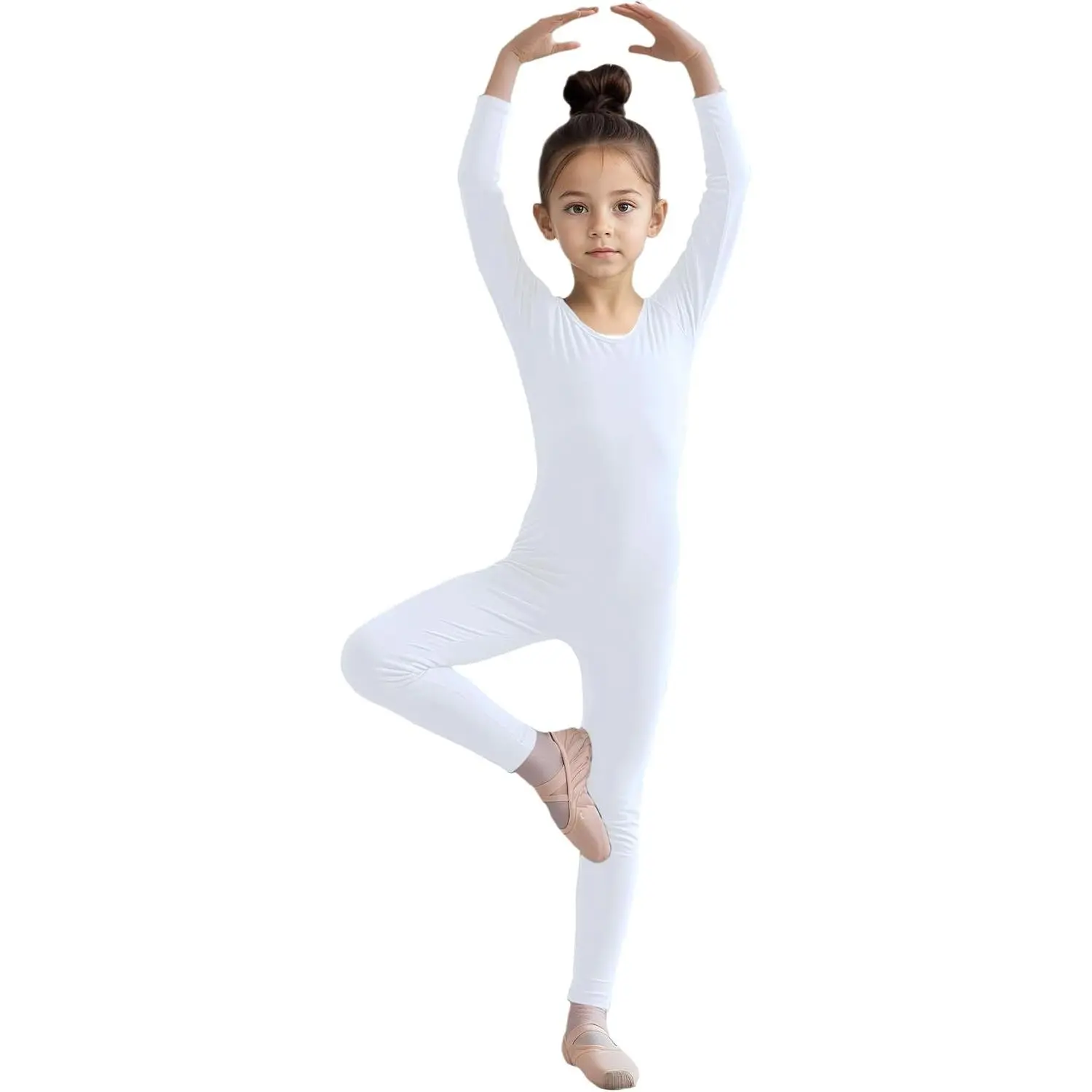Girls Kids Long Sleeve Dance Unitard Bodysuits Full Body Leotard for Ballet,Gymnastics,Performance,Costumes
