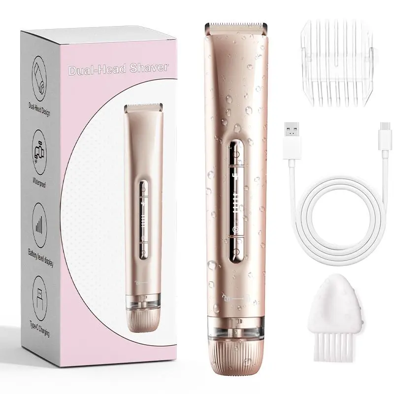 Electric Hair Removal Tool, 1 Box Rechargeable 2 in 1 Body & Facial Hair Removal Dual Head Shaver, Waterproof Hair Removal Machine for Armpits and Legs,father'sdaygifts,summerhairstyles