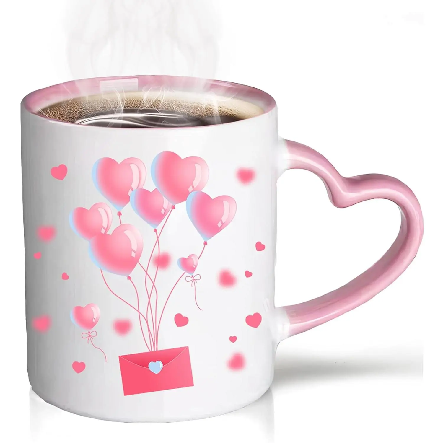Heat Changing Mug, Funny  Heat Changing Ceramic Coffee Mug, 11 oz Heat  Color Changing Coffee Mug Cup, Cute Xmas  Mug for Women Men … ( balloon)