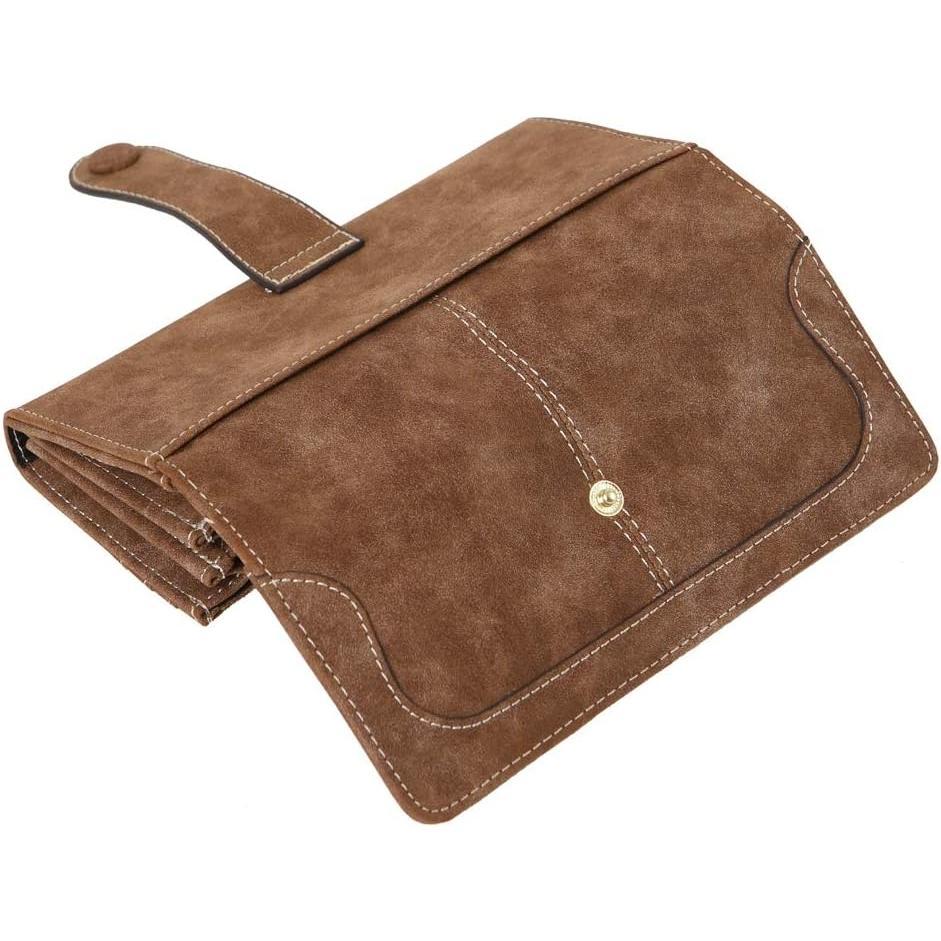 Women's Vegan Leather 17 Card Slots Card Holder Long Big Bifold Wallet