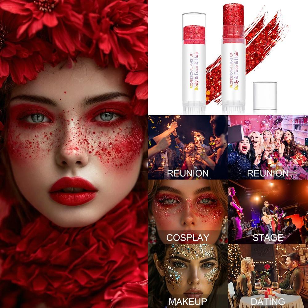 Single Pack Diaoni Magic Party Glitter Stick, Christmas, Easy Application, Long-Lasting Shine, Multi-Use for Face, Neck, Body, Cosplay, Parties, Music Festivals