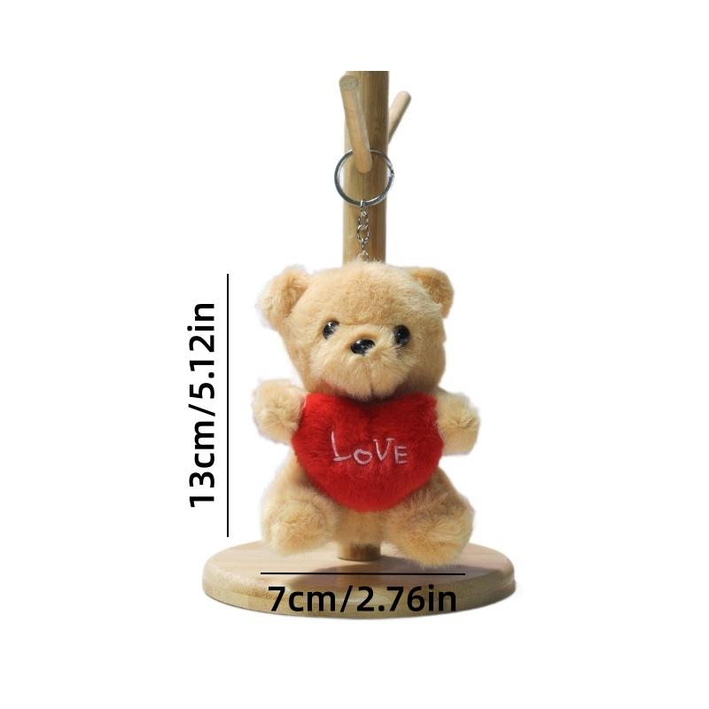 1PC Valentine's Day Special: Adorable Mini Teddy Bear Set Soft Adorable Stuffed with 'LOVE' Heart – Sweet Present for Your Loved One