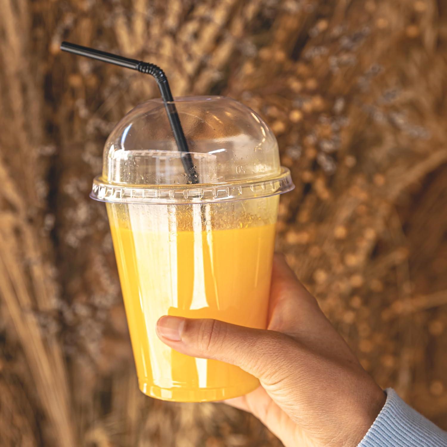 Black Reusable Plastic Straws, Versatile Drinking Straw, Flexible, Durable Coffee Straws, Suitable for Homemade Milk and Juice Drinks, DIY Materials, Long Drinking Straws for Coffee, Cocktail, Milkshakes, Beverage, Parties, Camping and More