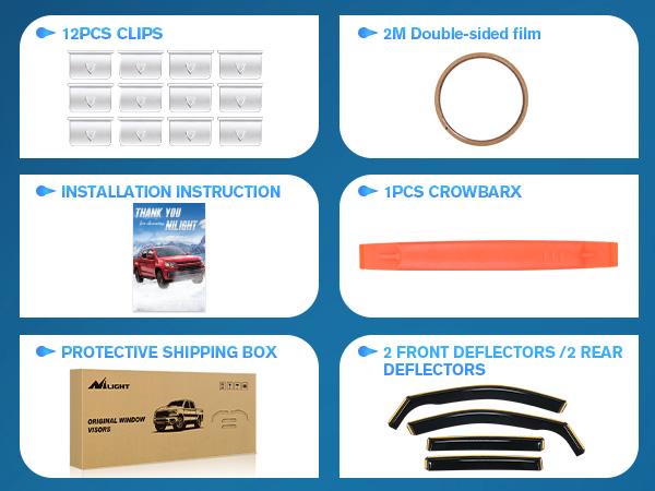 Nilight in Channel Durable Rain Guards for Toyota RAV4 2019 2020 2021 2022 2023 2024 Window Deflectors, Vent Deflector, Vent Window Visors 4 Pieces Car Accessories Cover Vehicle Replacement Automotive Shatterproof Tough  dealsforyoudays