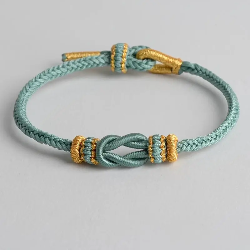 1pc Mo Xiangli Hand-Woven Beaded Bracelet with Golden-Tone Accents - Vintage/Ethnic Style, Nylon Cord, Perfect for DIY Jewelry & Lucky Beads, Ideal Gift for All Seasons, Beads for Bracelets