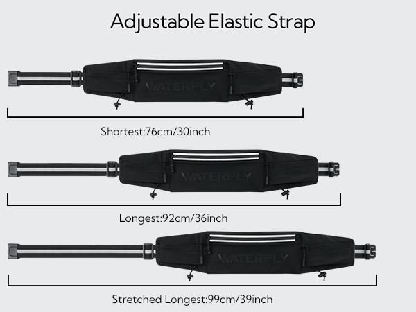 WATERFLY   Fanny Pack: Breathable 3 Pocket Waist Bag for Men Women Workout Exercise Fitness   Fits ALL  - Runner Marathon Jogging Race  With Bib Clip