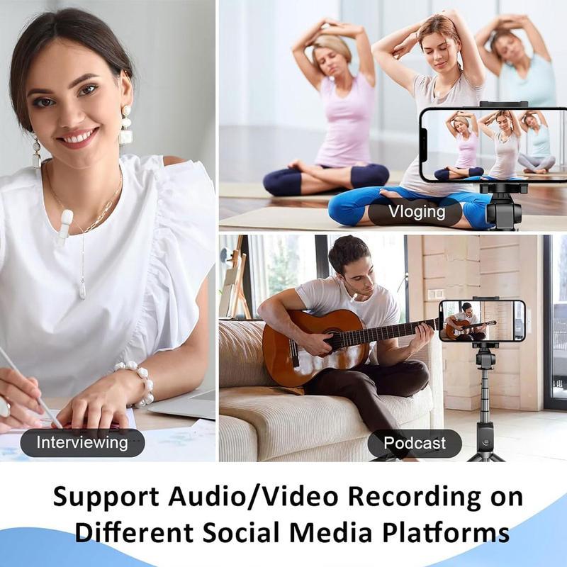 Professional Wireless Lavalier Microphone, USB Rechargeable Wireless Microphone, Plug-Play Lapel Mic for Video Recording, Teaching, Interviews, Podcast Equipment, Gifts for Mums, Gifts for Girlfriend