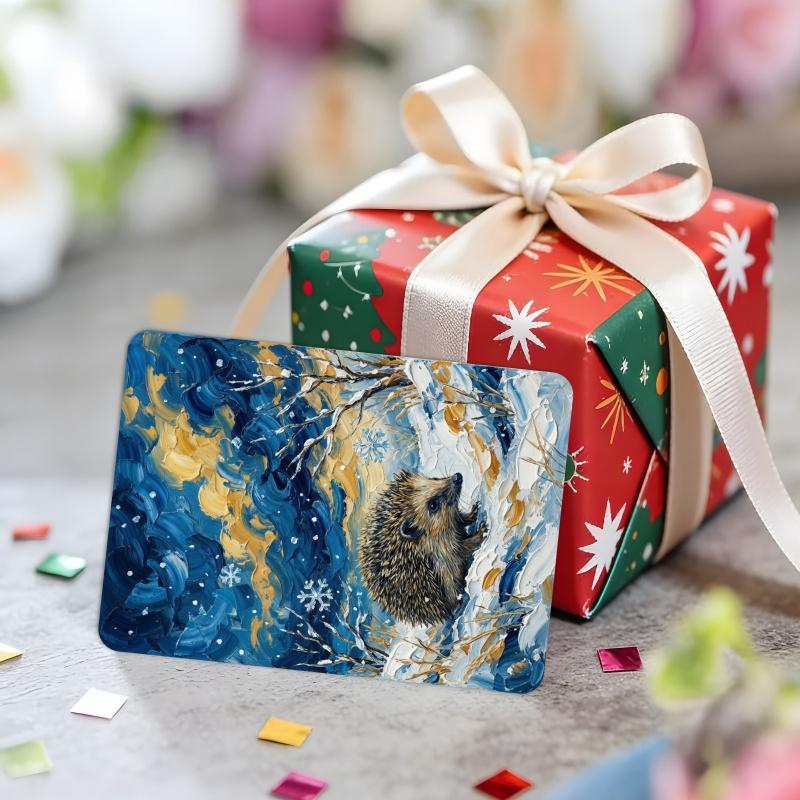 36-sheet cute watercolor hedgehog scenery art card set, cross-border new style, perfect for gift giving, blessing messages, greeting cards