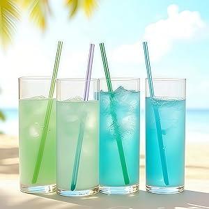 12 Inch Tritan Replacement Straws for Stanley 40oz Tumbler - 6 Pack Reusable Long Straw with Cleaning Brush, Fits 30oz & 40oz Stanley Cup Accessories, BPA-Free (6 Colors)