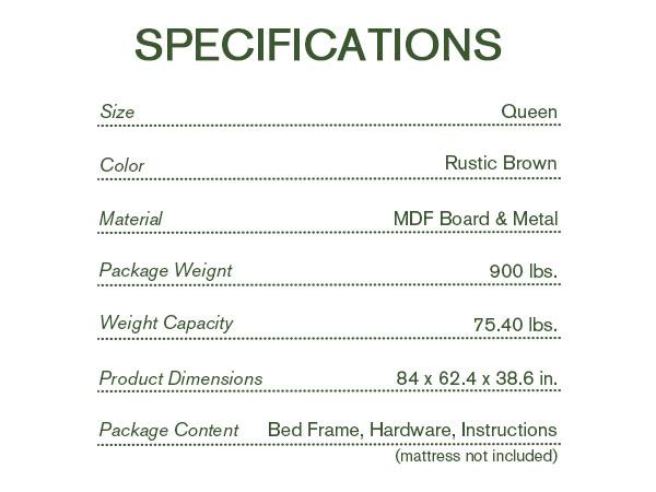 MUTICOR Bed Frame with Wood Headboard, Modern Rustic Style Platform Bed Frame【Frame Only No Mattress】Heavy Duty Strong Metal Slats Support,No Box Spring Needed,Brown#TikTokShopBlackFriday #ChristmasGifts