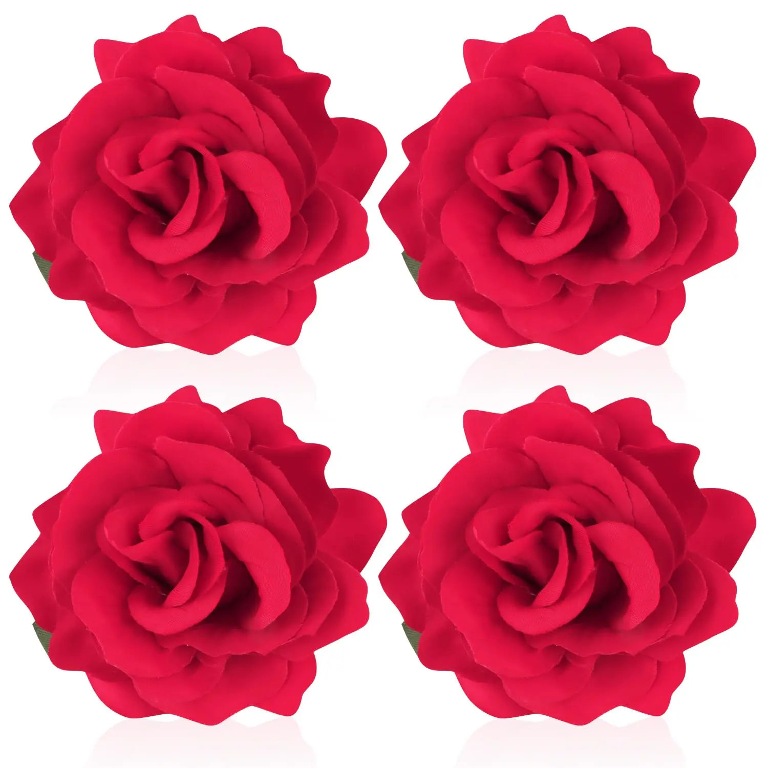 Red Rose Hair Clip, Flower Clips for Hair, Hawaiian Floral Hair Pins Rose Flower Brooch Mexican Decorative Headpieces for Women Girls Halloween  Hair Accessories