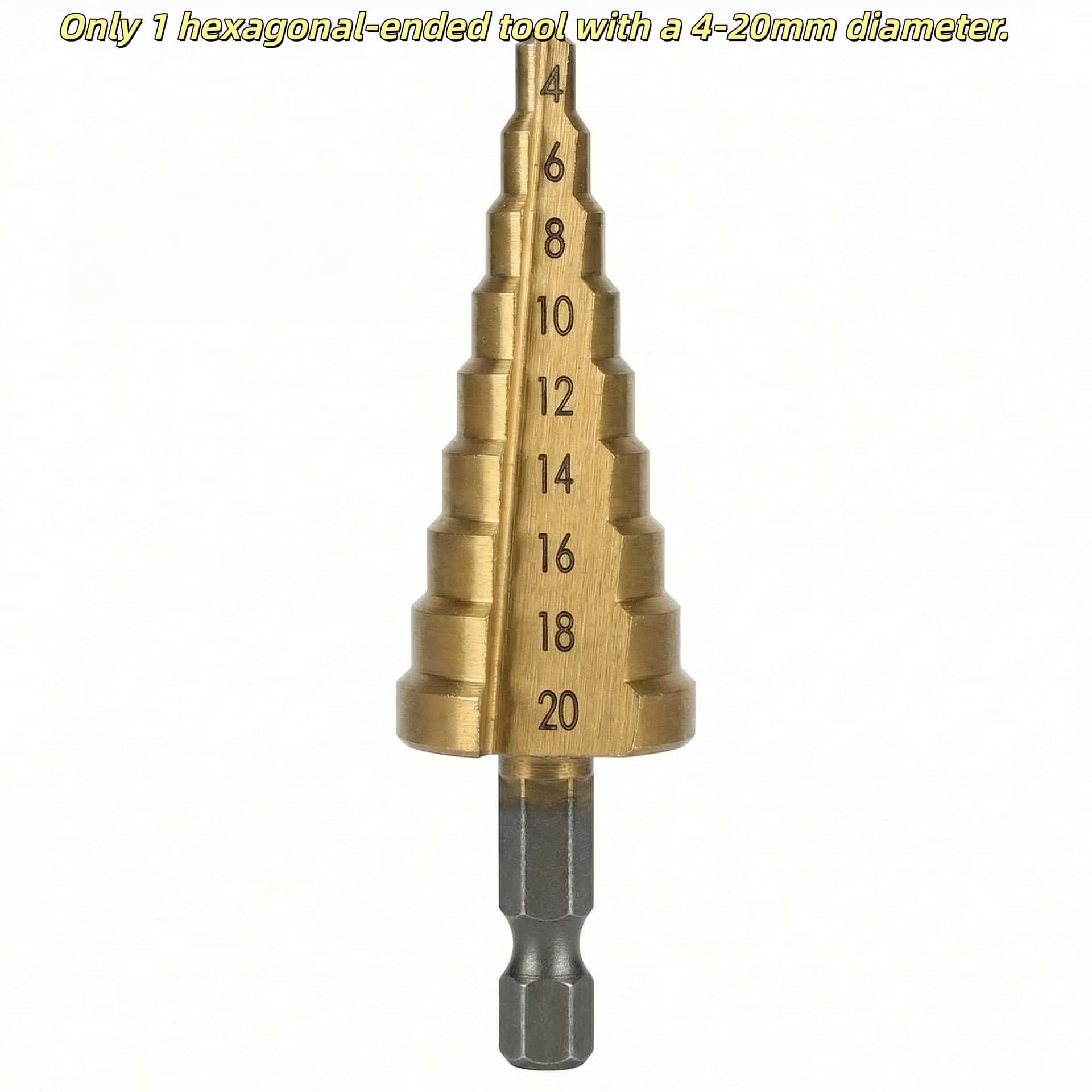 Stair Cone Drill Bit Set, Durable Stainless Steel, Hex Head, Suitable for Plastic/glass, Compatible with Disc Sander, Home Renovation Projects