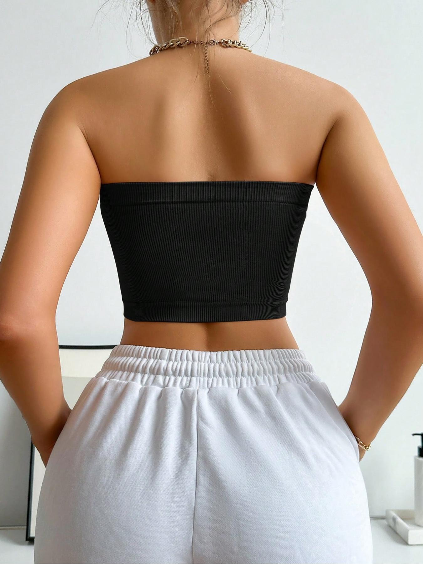 Women's Comfortable Ribbed Strapless Bra Set, 5-Pack Seamless Underwear for Daily Wear, Breathable & Soft Fabric