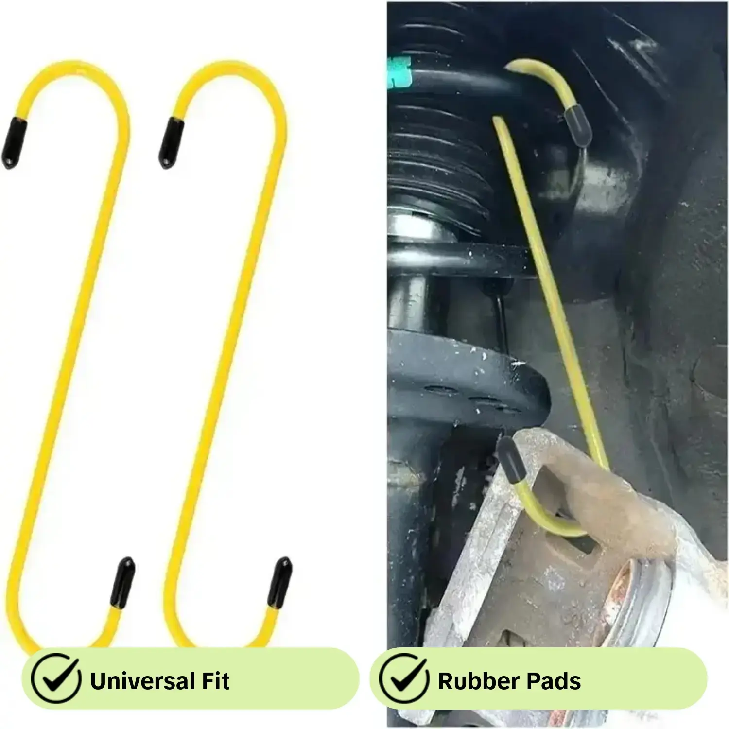 2-Pack Car Brake Caliper Hooks with Rubber Pads, Universal Tool for Brake, Bearing, and Suspension Work, Automotive Vehicle Tool, Automotive Repair Tools, Automotive Maintenance Tools