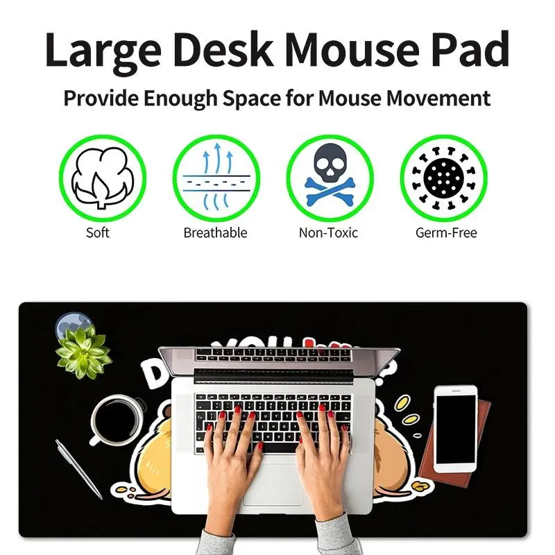 Cartoon Hamster & "DID YOU WIN?" Print Laptop Desk Pad & Mouse Pad, Colorful Style with Multiple Specifications Available, Practical Office Accessory for Daily Work, Gaming and Desk Use