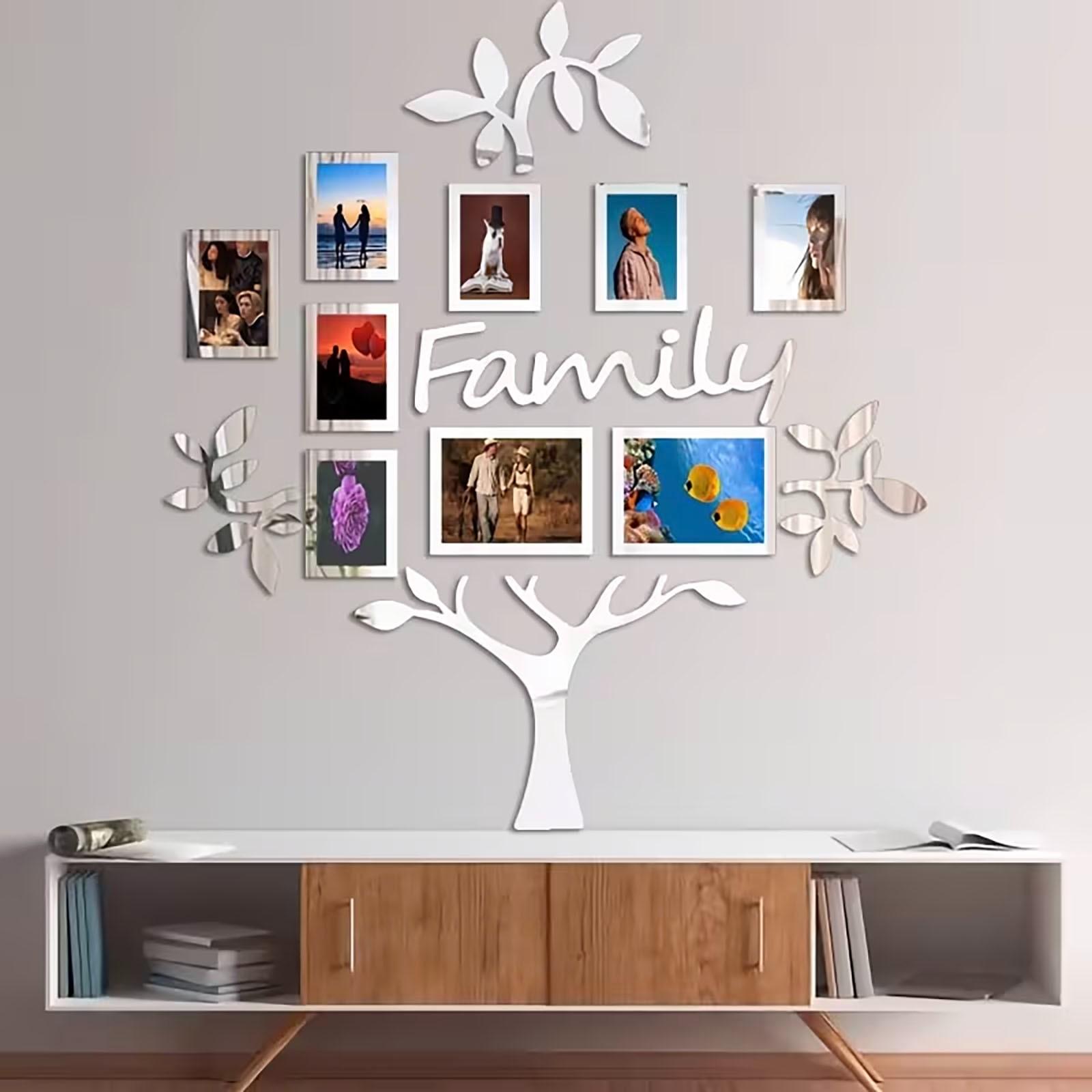 3D Acrylic Photo Frame Wall Decor, 1 Set DIY Photo Collage Gallery Wall Sticker, Wall Decor for Home Office Wedding School, Ornaments