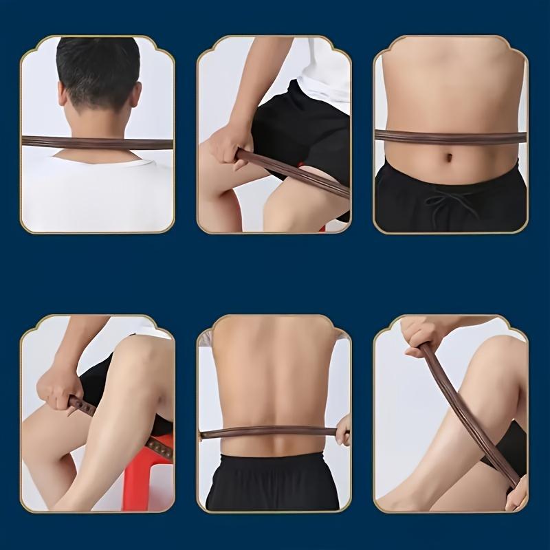 1pc Versatile Meridian Rolling Massage Stick, Plastic Material, for Neck, Lower Back and Abdomen Massage - 19 Beads Professional Body Massager, Fragrance-Free, Manual Operation, No Batteries, Full Body Health Tool