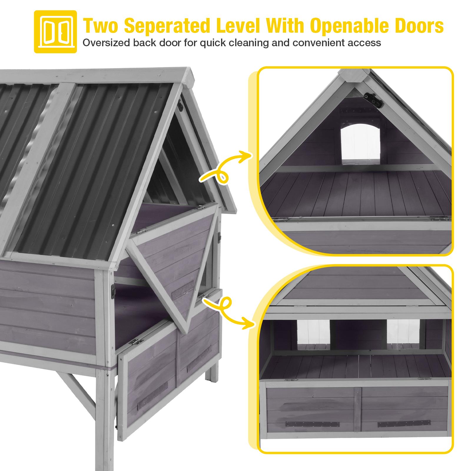 Aivituvin-AIR7034-IN-HP Heated Wooden Cat House with Insulation | Waterproof Roof Aivituvin-AIR7034-IN-HP Heated Wooden Cat House with Insulation | Waterproof Roof