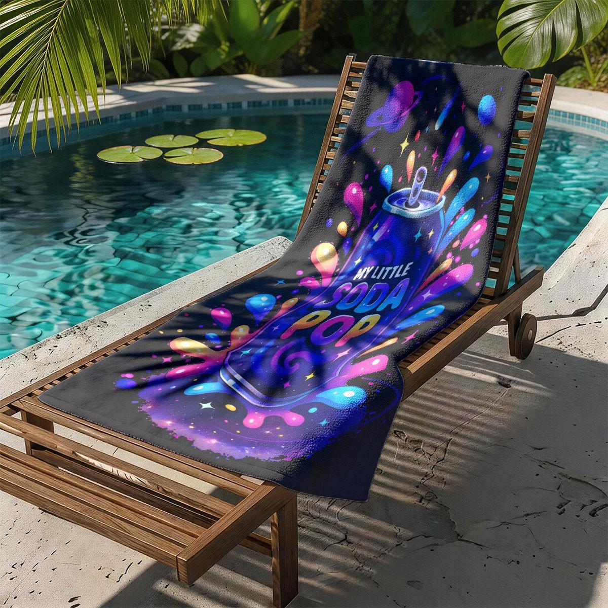 My Little Soda Pop Beach Towel, Large Size, Quick-Dry, Absorbent, Ideal for Beach, Pool, Summer Outing, Outdoor Picnic, Home Use