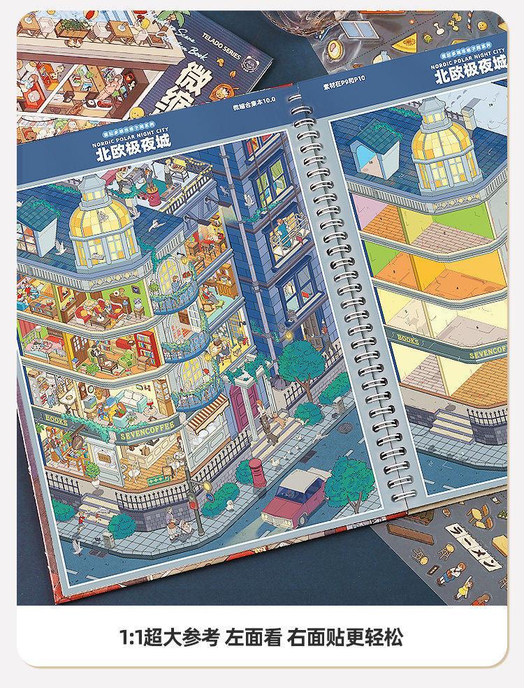 TiraDo Miniature Scene Collection Planner Stickers 3D Office Cubicle Diorama Stickers Cartoon Home Decoration for Bullet Journal Journaling Crafts Supplies