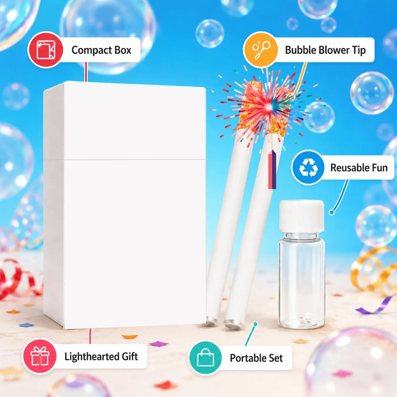 Funny Bubbles Blower, Bubble Maker with Empty Bottle, Bubbles Blower Relax Funny Mini Stress Relief Reliever & Recyclable, Novelty Style Relaxation Perfect for Parties, Gags, and Lighthearted Entertainment as Birthday or Party Gift Ideas