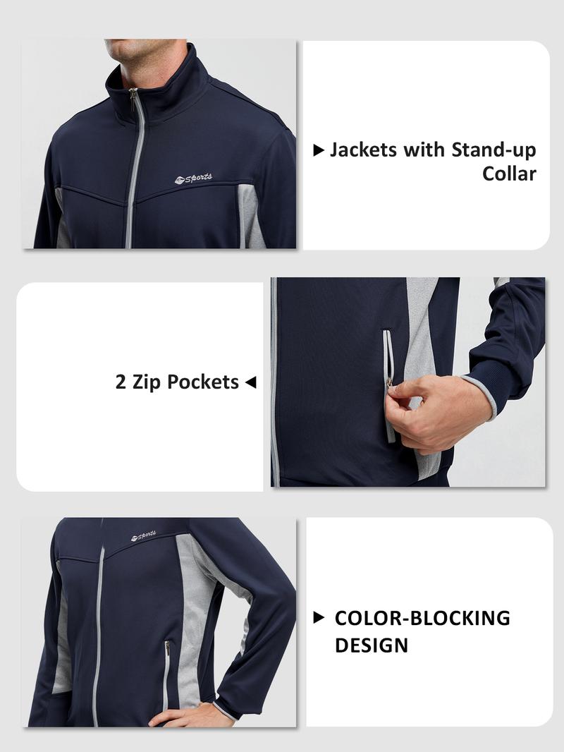 GOPUNE Men's Fall  and Winter Outfits Tracksuits Sweatsuits 2 Pieces Casual Athletic Jogging Warm Up Full Zip Long Sleeve Sports Outerwear Breathable Activewear