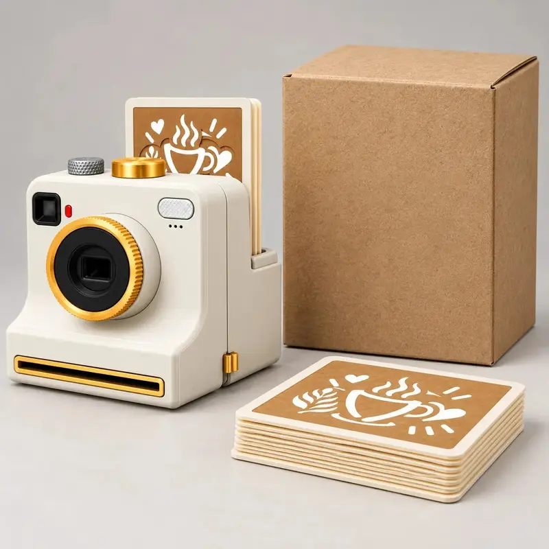 Manual Coffee Latte Art Camera, One-Button Printer, Ideal for Home ...