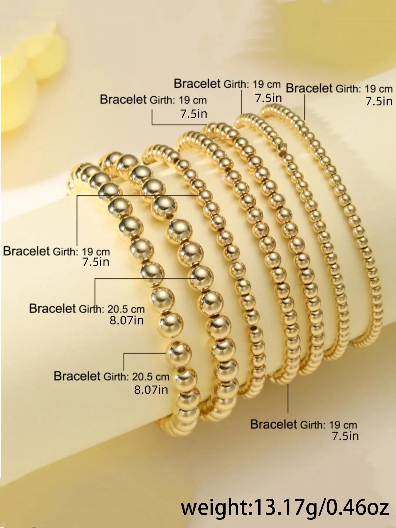 A 7-piece set of gold elastic Stackable Bracelets, with a retro style suitable for daily wear, vacation dates, and other occasions. It is also a surprising and exquisite small gift