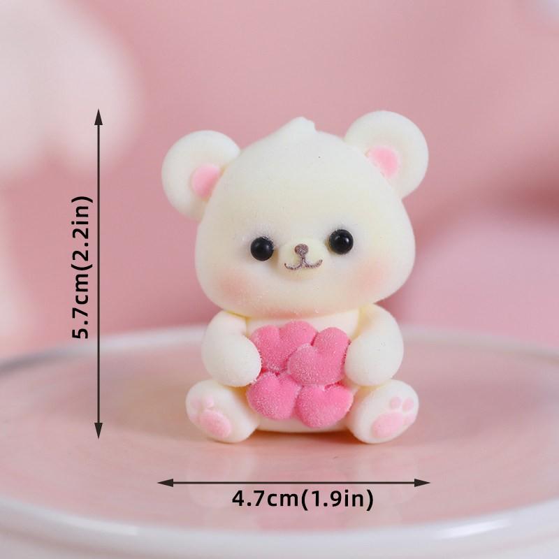 Cute Bear Heart Cake Decoration Set, Valentine's Day Birthday Dessert Stand Sign, Kids Party Baking Decorations