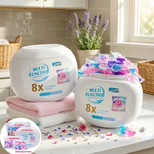 80 PCS 5-IN-1 SCENTED LAUNDRY DETERGENT PODS, Household Laundry Detergent, Scented Detergent Balls, 8g Concentrated Capsules, 8X Cleaning Power, 72H Long-Lasting Perfume Scent, Powerful Stain Removal, Family & Travel Packs